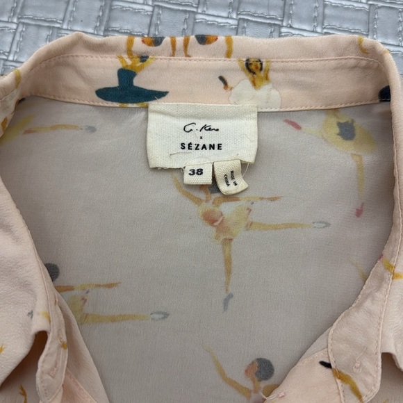 SÉZANE X G.KERO PIERRO SHIRT -silk super dancer blouse size 38 (6) rare find - Picture 3 of 10